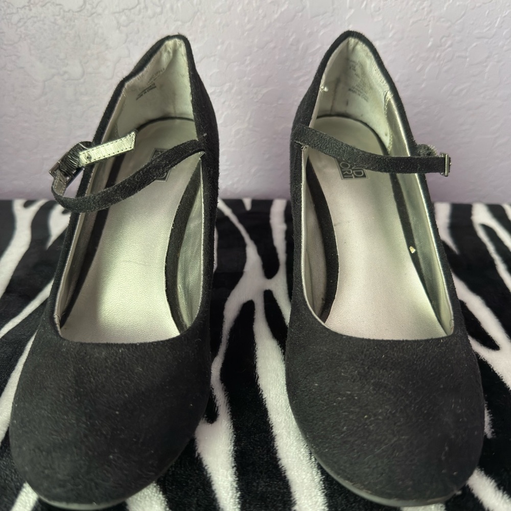 Black Mary Jane Heels with Adjustable Strap